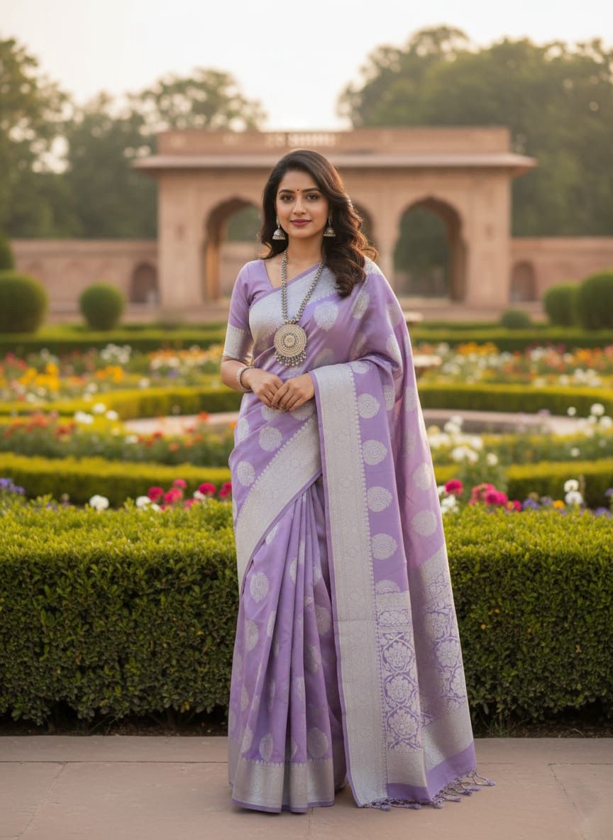 রূপকথা - Levender কাতান শাড়ি – 950 টাকায় ক্লাসিক লুক